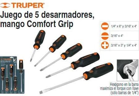 Desarmadores en juego de 5 piezas Truper 14138